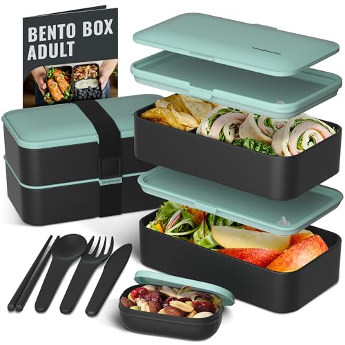 Premium Bento Box Adult Lunch Box with Compartments for Women & Men