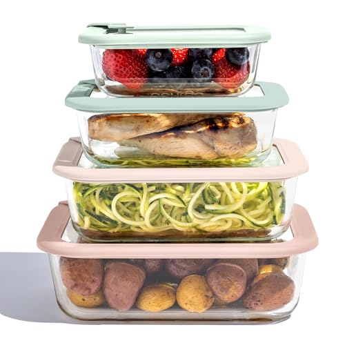 Signature Glass Food Storage Containers with Lids (Desert Sage)
