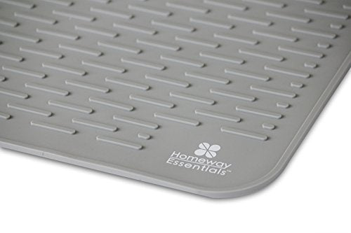 Silicone Dish Drying Mat 17 x 15 (Large / Gray)