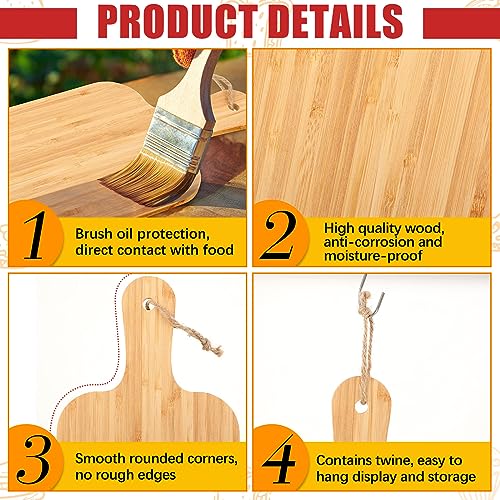 18 Pcs Bamboo Cutting Board Bulk with Handle 15" x 7" (15" X 7" / Bamboo)