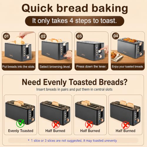 Toaster AUB Grey & Gold