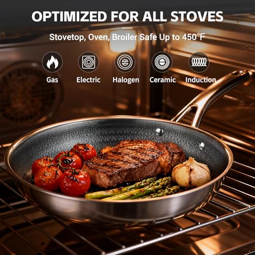 17 Pcs Hybrid Nonstick Stainless Steel Cookware Set