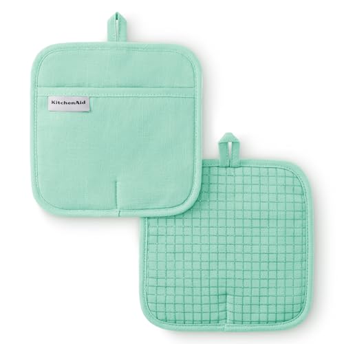 Gourmet Series Gridlines Pot Holders 2 (Spearmint)