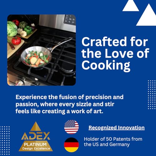 Induction 21 Steel 8 Piece Cookware Set with Ceramic Coated Fry Pans