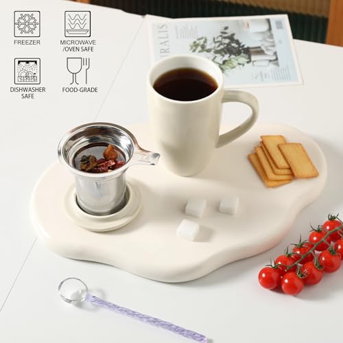 Sweejar Porcelain Tea Infuser Mug with Lid