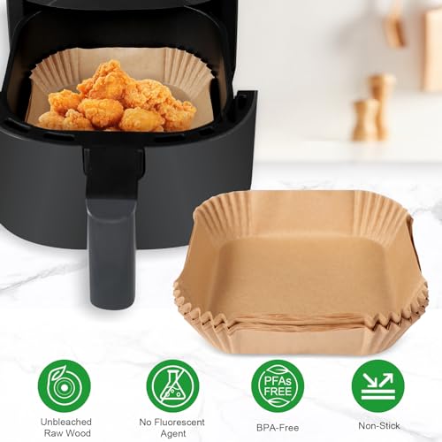 125 PCS Large Air Fryer Disposable Paper Liners 9 Inch