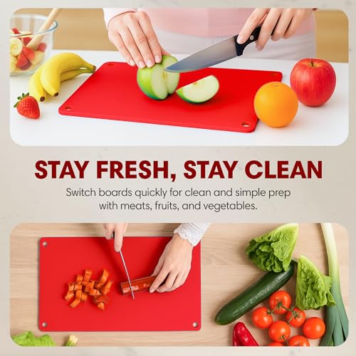 Extra Large Cutting Board with Juice Groove (Red / 20.3"L x 13"W)
