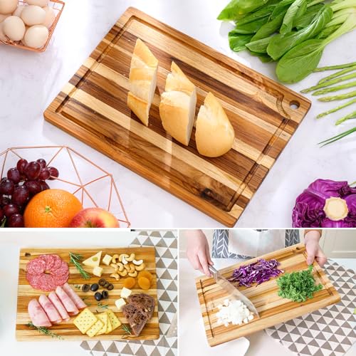 Large Teak Wood Cutting Board with Hand Grip