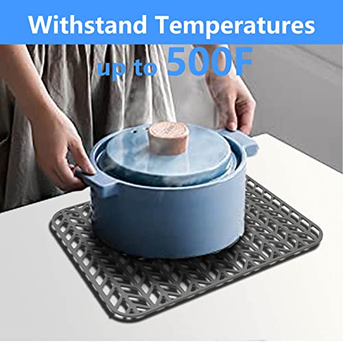 Sink Protectors for Kitchen Sink16.2"x 12.5"Center Silicone Sink Mat (16.4"x12.5" / Gray)