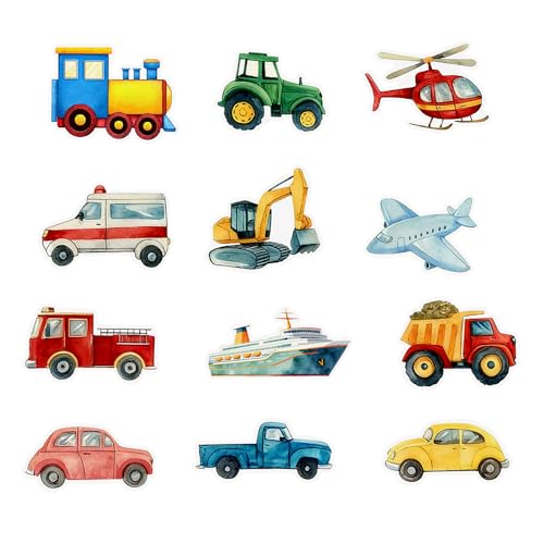 24PCS Train Cupcake Toppers Retro Train Locomotiv Birthday Party Supplies for Retro Train Party Baby Shower Kids Children Decorations Train Transportation Decorations red