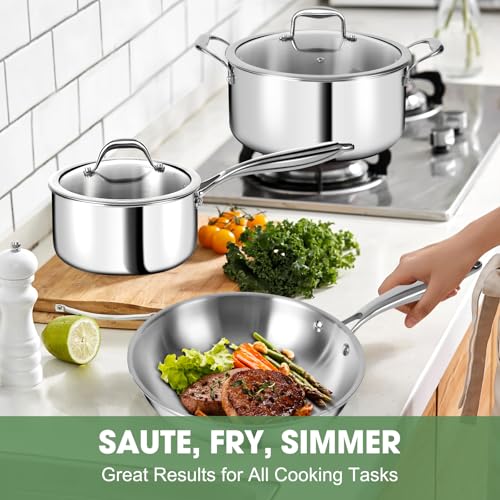 Triple Ply Stainless Steel Pots and Pans Set