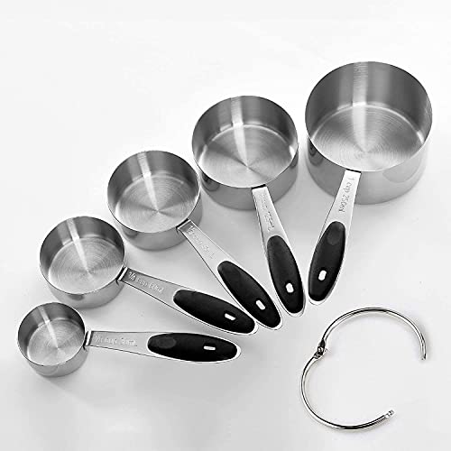 Measuring Cups and Magnetic Measuring Spoons Set (Black)
