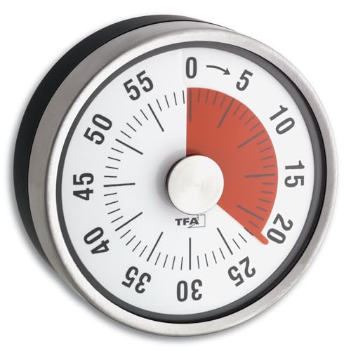 TFA La Crosse Technology 38.1028.10 Puck Kitchen Timer (L 79 x B 32 x H 79 mm)