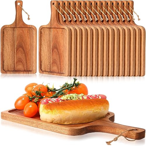 16 Pcs Acacia Wood Cutting Boards (12x6 Inch / Brown)