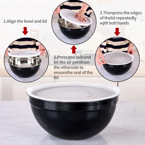 Gold Mixing Bowls with Lids Set of 7