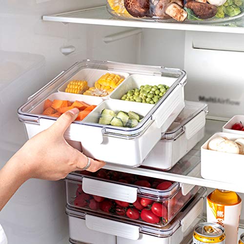 Divided Serving Tray Snack Box with Lid and Handle