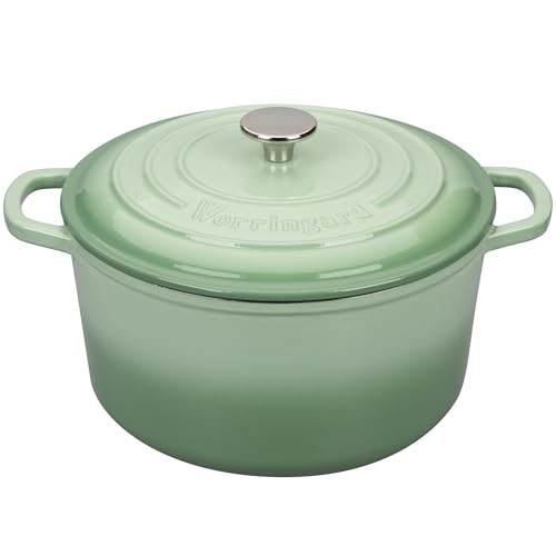 Enameled Cast Iron Dutch Oven Pot with Lid (4.5 QT / Green)