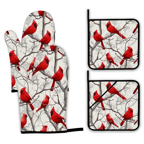 Colorful Rooster Oven Mitts and Pot Holders