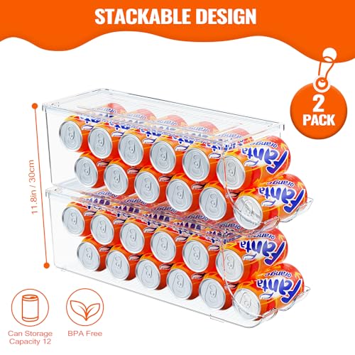 2 Pack Soda Can Organizer for Refrigerator