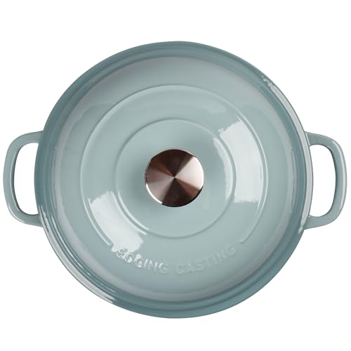 Enameled Cast Iron Dutch Oven Pot with Lid (Seasalt)