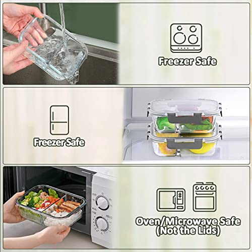 30 Oz Glass Meal Prep Containers with Lids