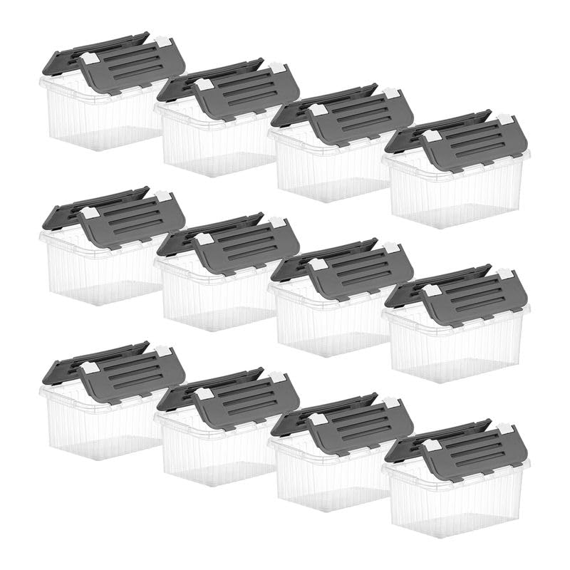 Clear Storage Boxes with Attached Lids
