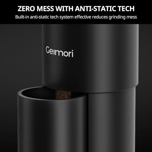 Geimori T38 Plus Burr Coffee Grinder for Espresso (BLACK/WOOD)