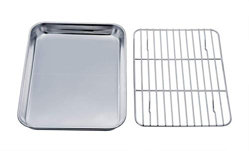Stailess Steel Baking Pan with Rack Set of 2