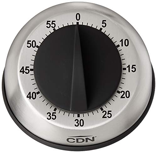 Compact 60 Minute Mechanical Timer (Silver, 2.5" Dial)