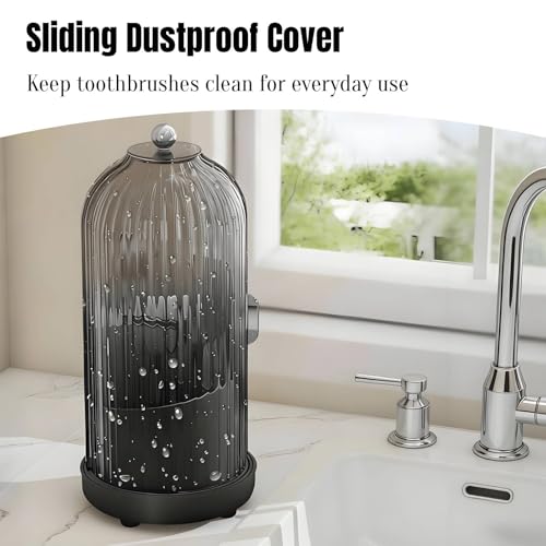 Dustproof Toothbrush Holder Organizer with Drainage