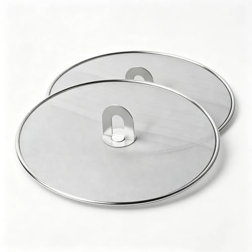 Grease Splatter Screen for Frying Pan with Fold Flat Knob Fine Mesh Oil Splash Guard Skillet Splatter Shield Oil Catcher Skillet Lid for Cooking
