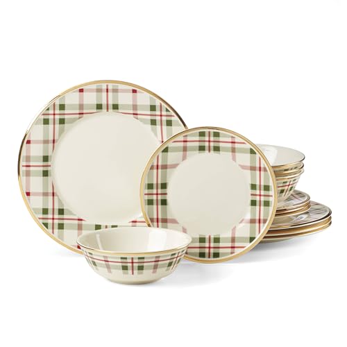 Holiday Plaid Dinner Plates