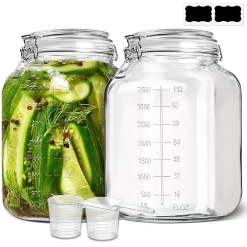 Square Glass Pantry Jars with Airtight Lids