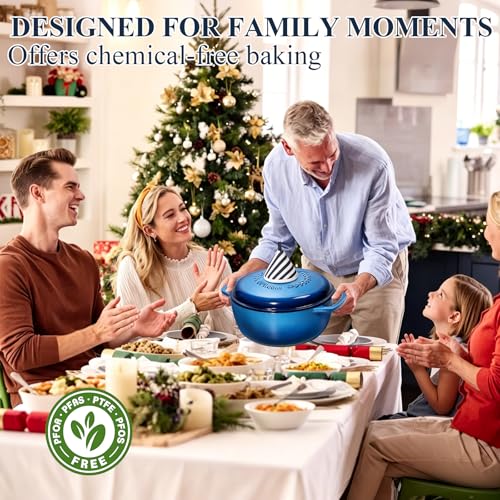 Enameled Cast Iron Dutch Oven (Blue)