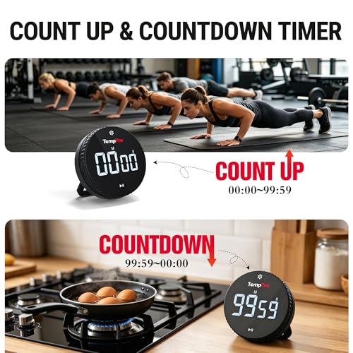Magnetic Kitchen Timers for Cooking (Digital Timer with Knob)