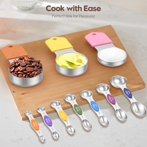 Magnetic Measuring Cups and Spoons Set (Multicolor)