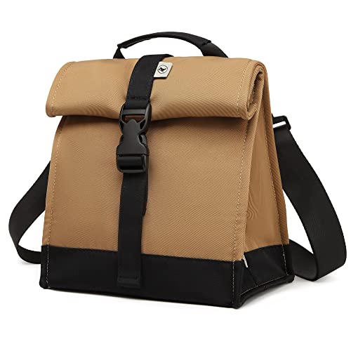 Insulated Lunch Bag Rolltop Lunch Box Tote Bag for Women