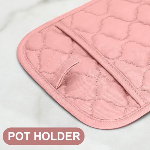 Oven Mitts Pot Holders Sets (Pink)