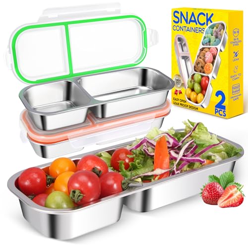 2 Pack Stainless Steel Snack Containers