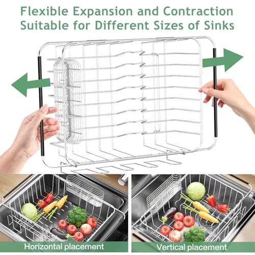 Dish Drying Rack in Sink (Medium With Cup Holder - 14.96×11.02×5.35 Inches)