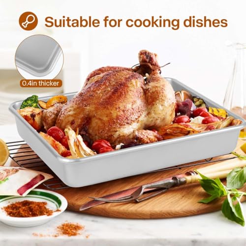 Rectangle Cake Pan Heavy Duty Deep Pan for Oven