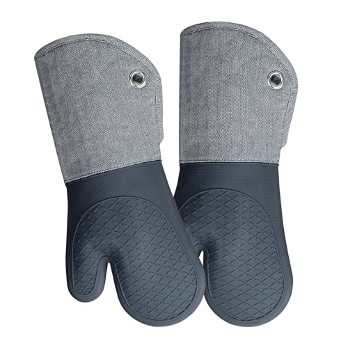 Pot Holders Set of 3 Non Slip Silicone Kitchen Lines Heat Resistant 500℉ Kitchen Gloves BBQ Cooking Baking Cooking Barbecue Microwave Machine Washable…