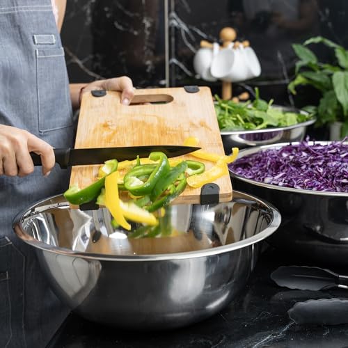 24 Quart Large Stainless Steel Mixing Bowls Set
