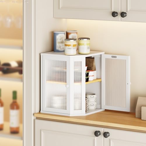 Bread Box Bamboo Bread Box for Kitchen Countertop (White)