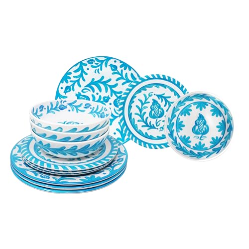 18 Piece Luxury Melamine Dinnerware Set