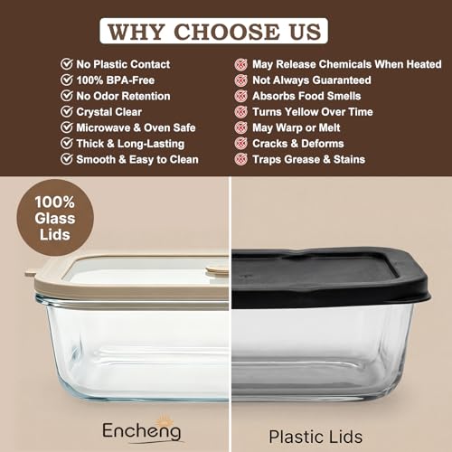 Multi Size Glass Food Storage Containers with Glass Lids (Multi-Size)