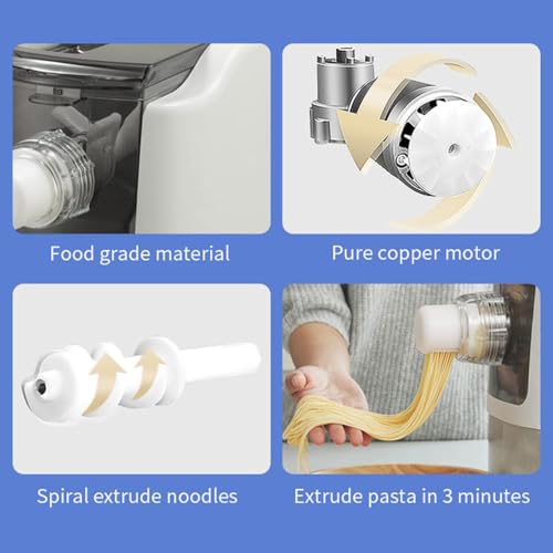 Electric Home Pasta Machine 260W Fully Automatic Noodle Pasta Maker Making Machine Pasta Extruder with 13 Noodle Molds
