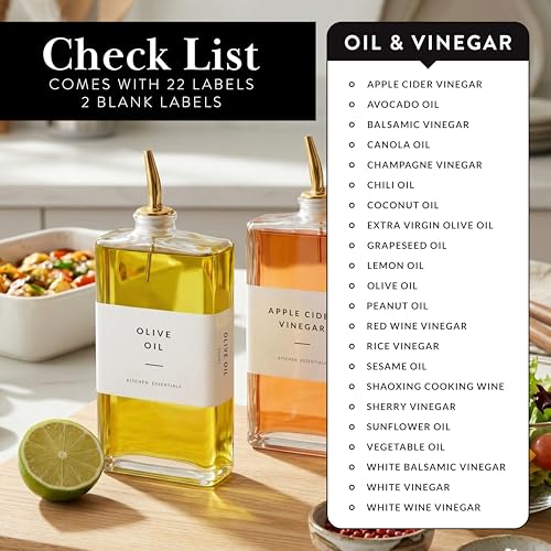 Glass Olive Oil Dispenser Bottle Set for Kitchen (Gold / 350ml, Set of 2)