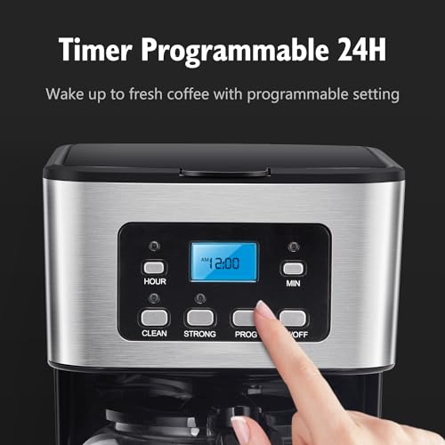 Coffee Maker Drip Coffee Machine Programmable Regular & Strong Brew Pause & Serve Auto Shut Off