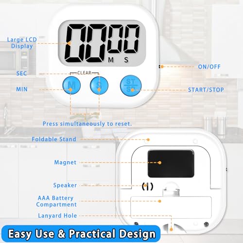 Digital Kitchen Timers (Black Black Black White White White)